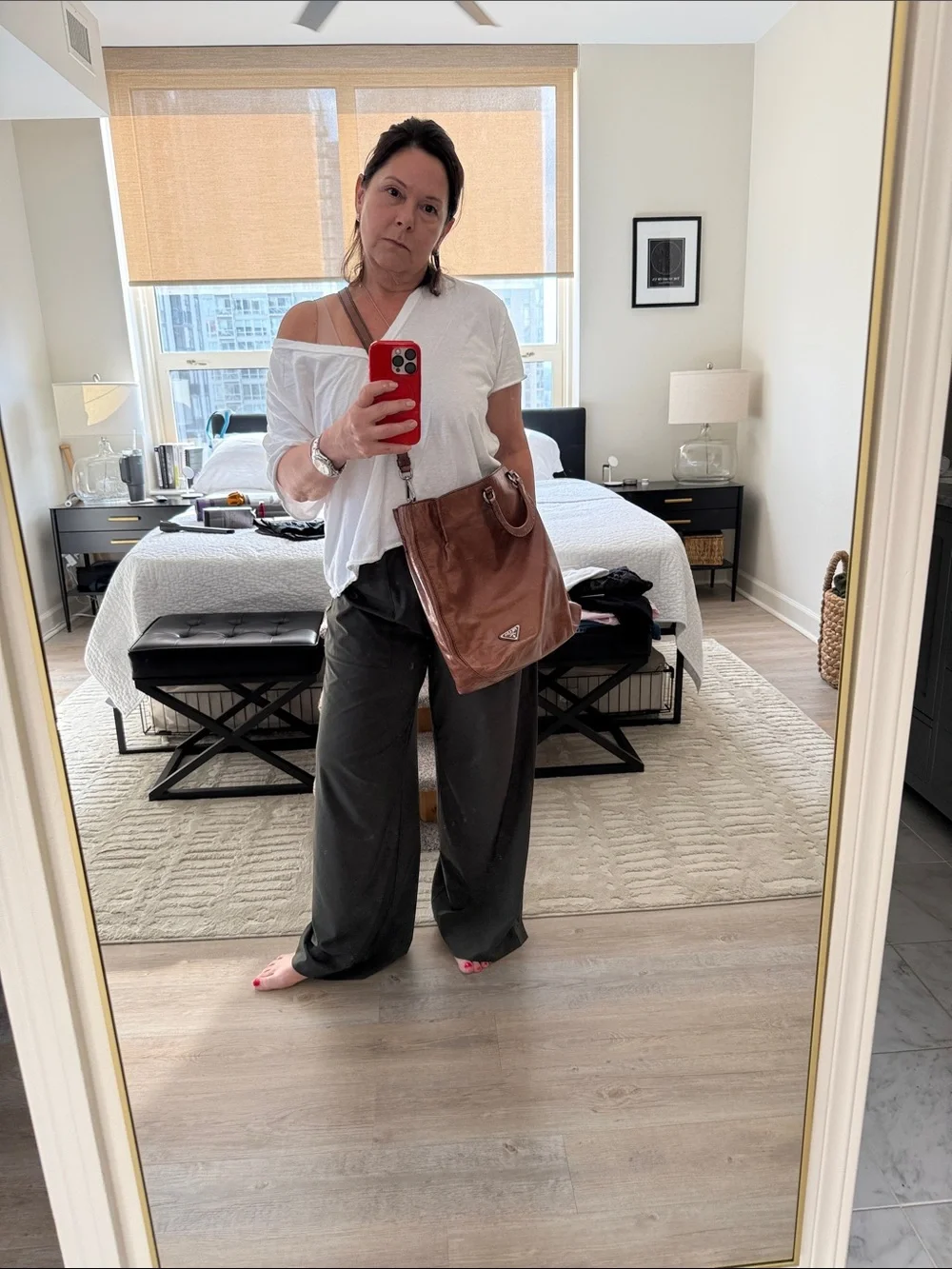 Prada VINTAGE Cognac Brown Leather Shoulder Bag. Early 1990!! It’s a classic